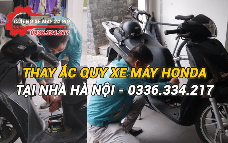 Thay ắc quy xe máy honda tại nhà