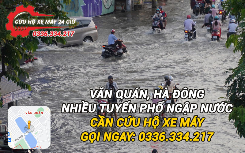 Văn quán HÀ Đông nhiều tuyến phố ngập nước