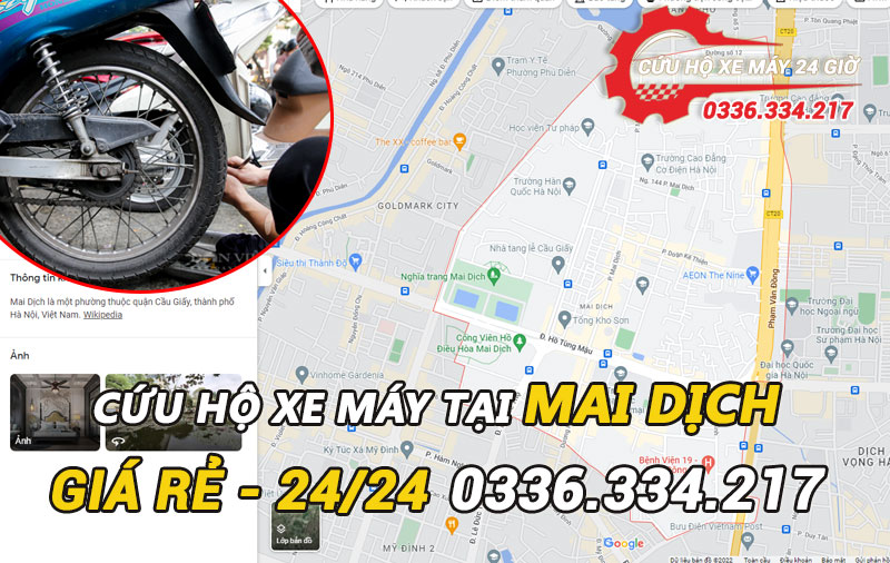 Cứu hộ xe máy lưu động tại Mai Dịch, Cầu Giấy 24h